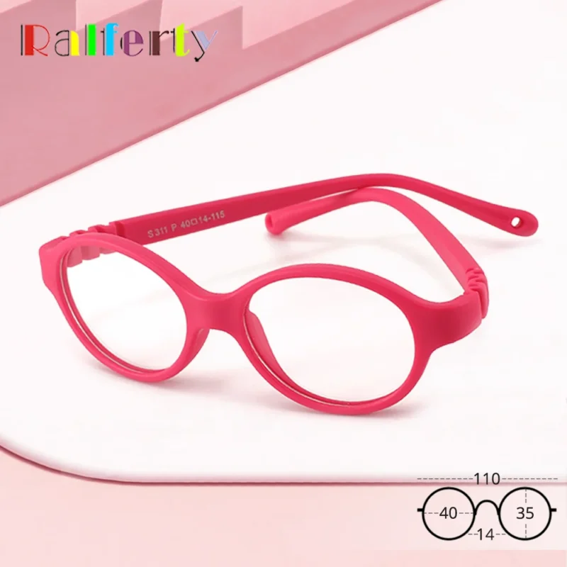 Saf227f4bee41430fbee14b650667c853b.webp Ralferty Unbreakable Baby Children's Eyeglass Frames Kids No Diopter Optic Prescription Glasses Frame With Strap Small Oval 1-3Y