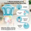 Automatic Vertical Bubble Machine 2.4GHz Remote Control Music Light Up Height Adjustable Outdoor Toy for Wedding Birthday Party