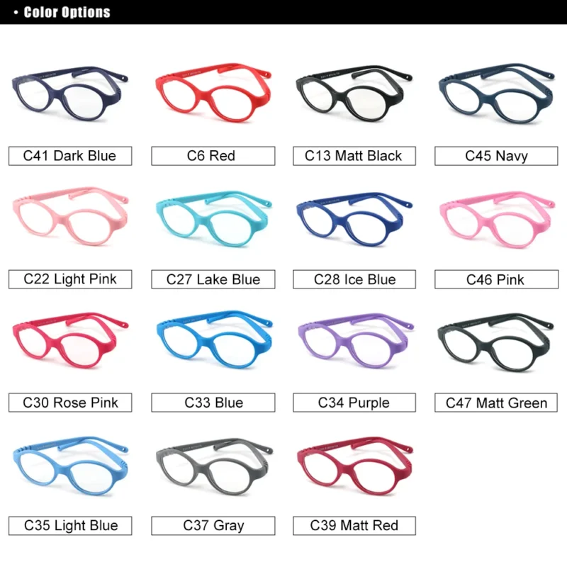 Sf352ffefb84a4ddbad5ecbb354b73240D.webp Ralferty Unbreakable Baby Children's Eyeglass Frames Kids No Diopter Optic Prescription Glasses Frame With Strap Small Oval 1-3Y