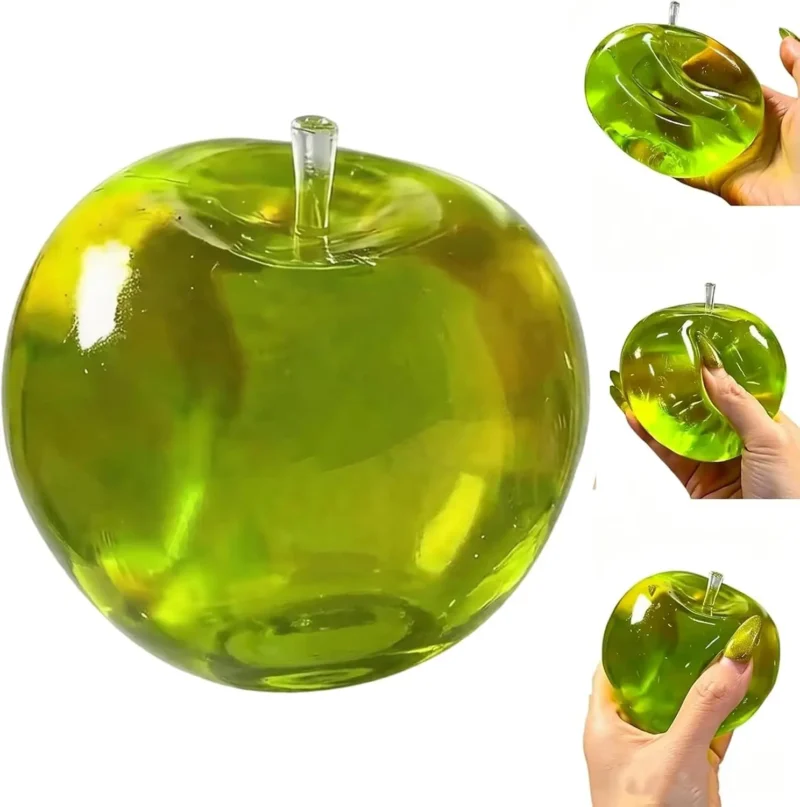 Translucent Green Apple Squishy Toy – Slow-Rising Sensory Stress Relief Fidget