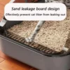 Semi-Enclosed Cat Litter Box – High-Sided Splashproof Pet Toilet Tray
