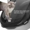 Semi-Enclosed Cat Litter Box – High-Sided Splashproof Pet Toilet Tray