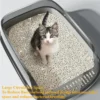 Semi-Enclosed Cat Litter Box – High-Sided Splashproof Pet Toilet Tray