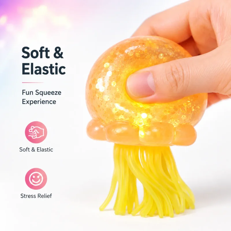 S7a11d3a5662f43b8b324a3713d9d2f2c8.webp Transparent Jellyfish Sequin Squishy Toy – Soft Stretchable Sensory Stress Relief Plush