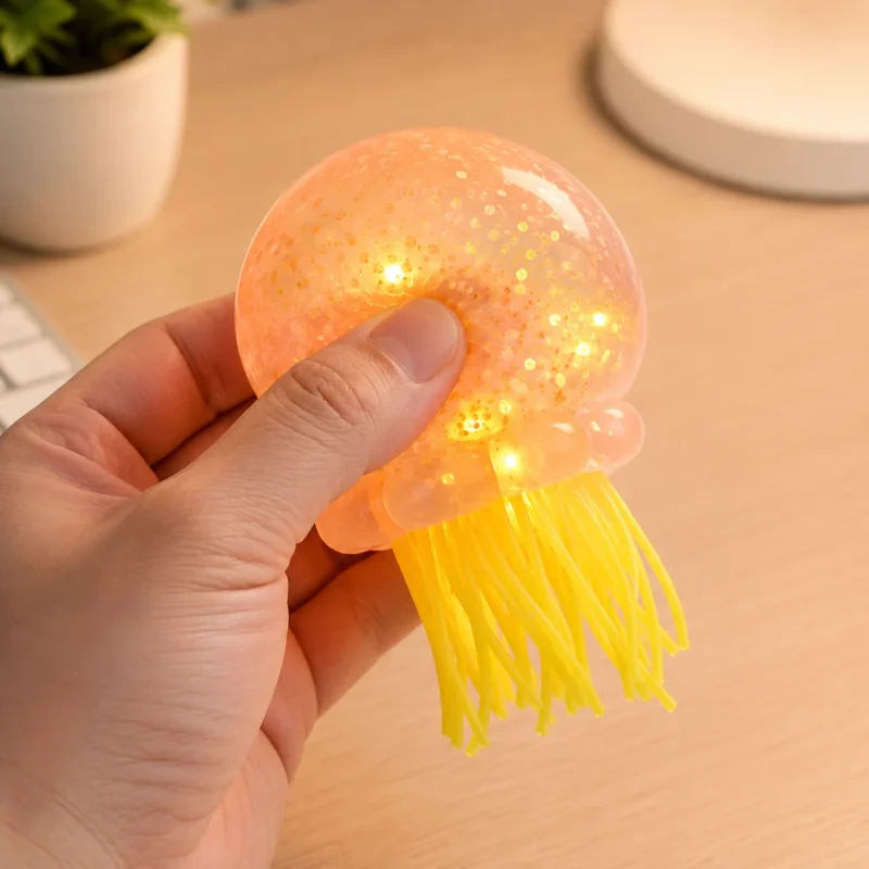 S960fae3cc8254e159f70a9e78c717579H-1.webp Transparent Jellyfish Sequin Squishy Toy – Soft Stretchable Sensory Stress Relief Plush