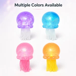 Transparent Jellyfish Sequin Squishy Toy – Soft Stretchable Sensory Stress Relief Plush