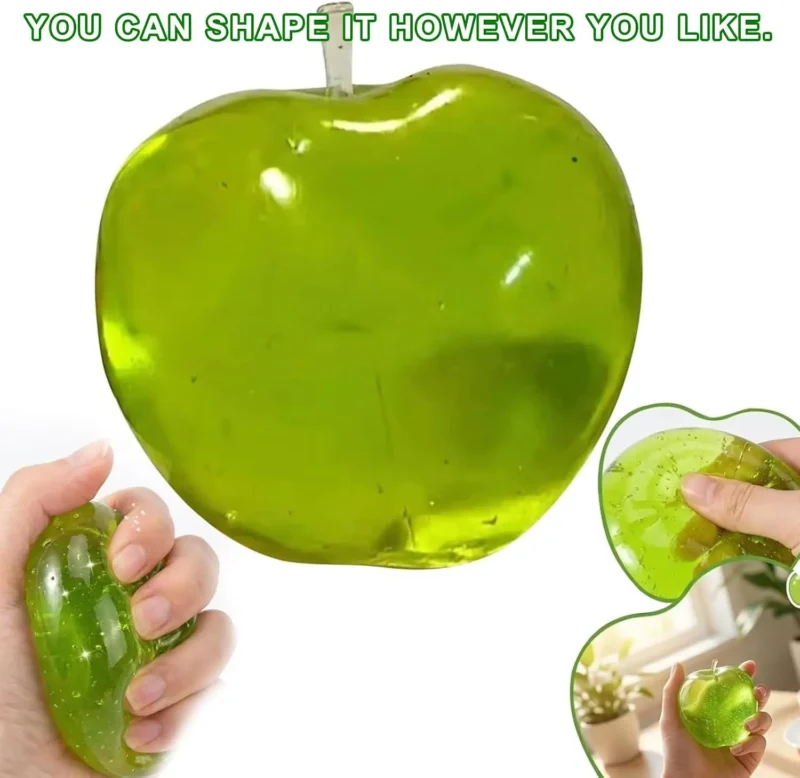 Translucent Green Apple Squishy Toy – Slow-Rising Sensory Stress Relief Fidget