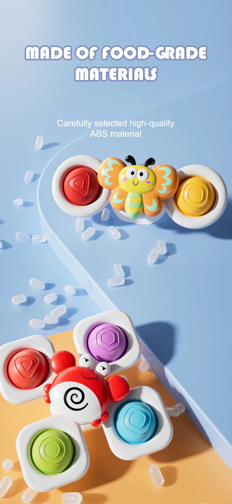 Cartoon spinning toy insect ocean-themed bath toy stress relief toy