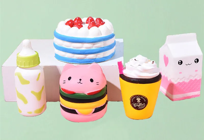 Jumbo Kawaii Squishy Toys Slow Rising Squeeze PU Popcorn Animals Anti Stress Relief Squishies Toy For Children Kids Xmas Gift