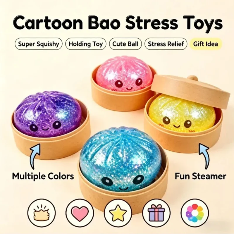 Sa778e421c9ce4de4ae162ad5f3564f75J.webp Mini Glitter Dumpling Squishy with Box Dumplings Sensory Steamer Soft Dough Ball for Decompression Fidget Toy Stress Relief Gift