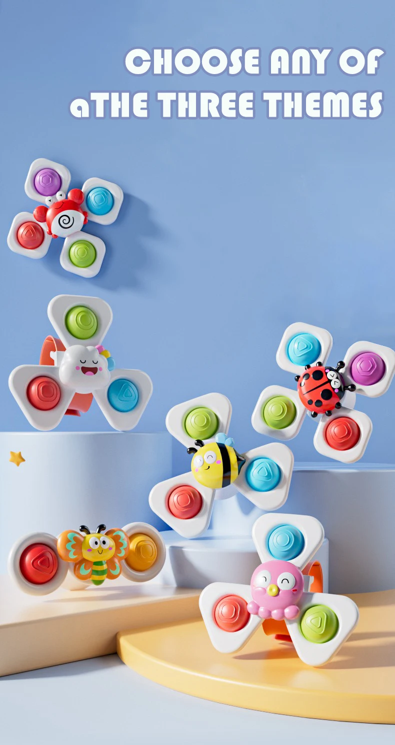 Cartoon spinning toy insect ocean-themed bath toy stress relief toy