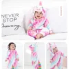Cartoon Flannel Baby Rompers Unicorn Rabbit Dinosaur Pajamas Cotton Baby Boy Girls Animal Costume Baby Jumpsuit Kigurumi Outfits