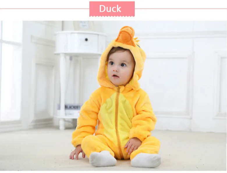 Cartoon Flannel Baby Rompers Unicorn Rabbit Dinosaur Pajamas Cotton Baby Boy Girls Animal Costume Baby Jumpsuit Kigurumi Outfits