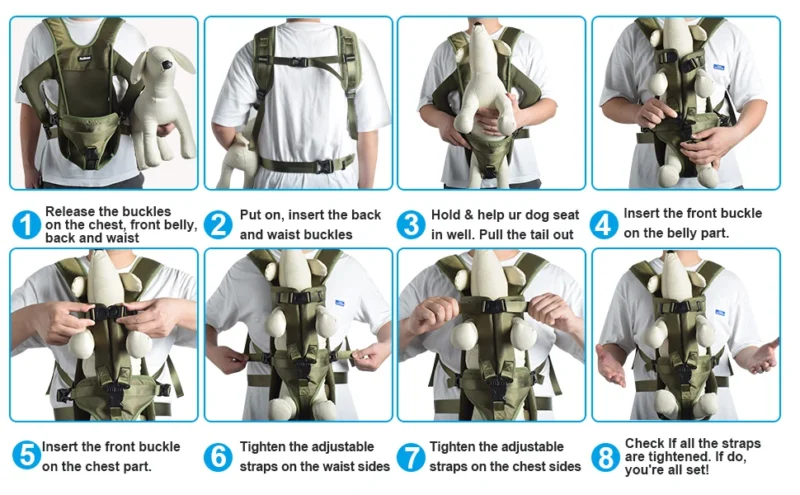 Pet Carrier Backpack for Dogs Cat Thickened Sponge Pet Front Dog Carrier Backpacks Portable Puppy Transportation Dog Bags
