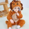 Cartoon Flannel Baby Rompers Unicorn Rabbit Dinosaur Pajamas Cotton Baby Boy Girls Animal Costume Baby Jumpsuit Kigurumi Outfits