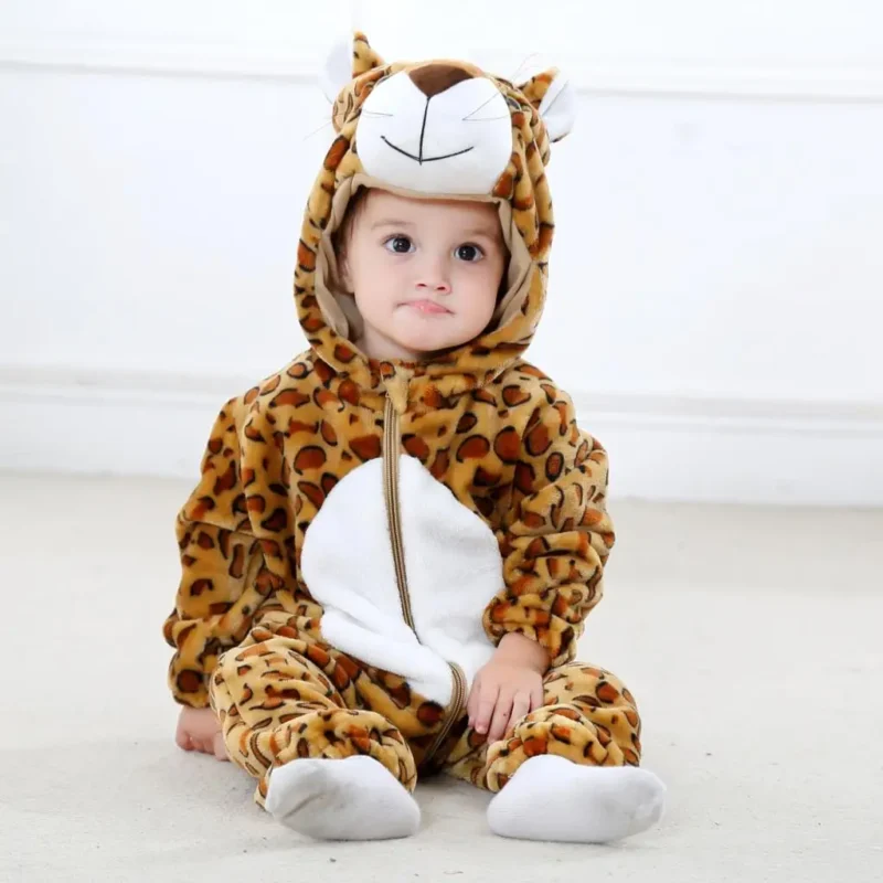 Cartoon Flannel Baby Rompers Unicorn Rabbit Dinosaur Pajamas Cotton Baby Boy Girls Animal Costume Baby Jumpsuit Kigurumi Outfits