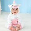 Cartoon Flannel Baby Rompers Unicorn Rabbit Dinosaur Pajamas Cotton Baby Boy Girls Animal Costume Baby Jumpsuit Kigurumi Outfits