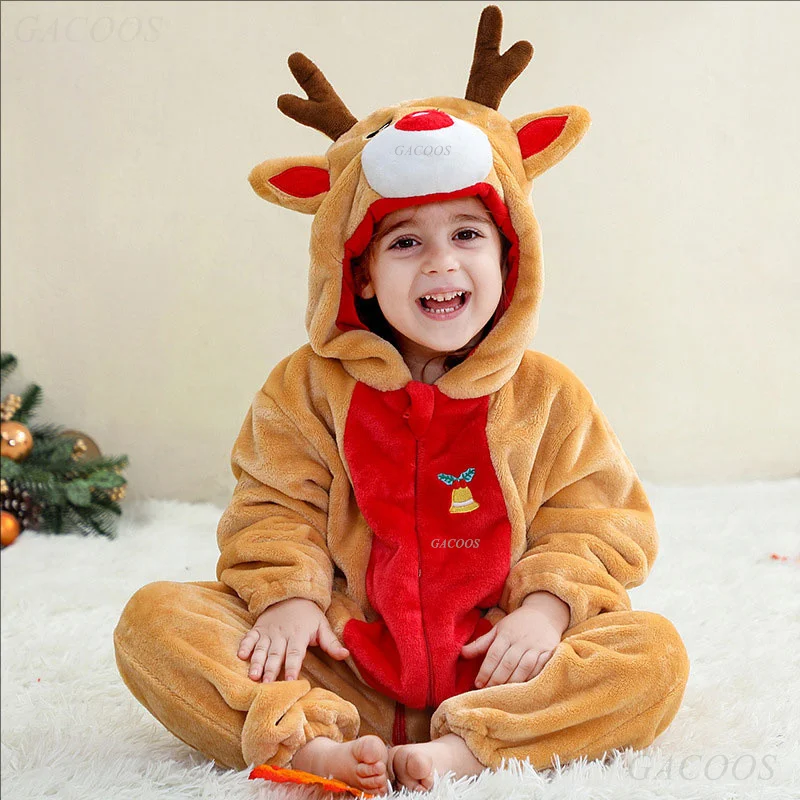 Cartoon Flannel Baby Rompers Unicorn Rabbit Dinosaur Pajamas Cotton Baby Boy Girls Animal Costume Baby Jumpsuit Kigurumi Outfits
